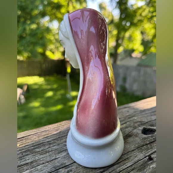 GORT VINTAGE 1940 MADONNA MARY PINK VEIL BUST BONE CHINA SIGNED "M. FLORENCE - Picture 4 of 6